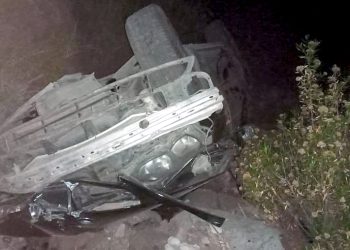 Un auto desbarrancó  en la ruta de Valle Grande