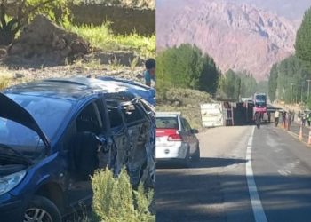 Cómo fue el choque en Alta Montaña de un camión y un auto que terminó con varios heridos