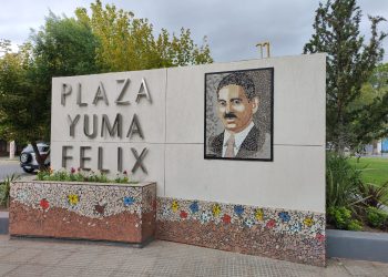 Se inauguró un mosaico con el rostro de Yuma Félix  en la plaza que lleva su nombre en Rama Caída