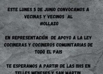 Hubo una manifestación en apoyo  al reconocimiento salarial de las cocineras de comedores comunitarios
