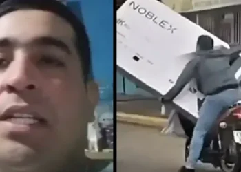 Apareció el correntino al que se le cayó el televisor de la moto: «Me lo quería llevar ya»
