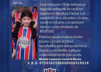 Bianca se lastimó gravemente un ojo con un vidrio y su familia agradece la ayuda económica recibida para las cirugías