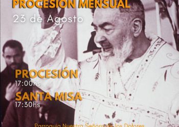 Hoy se realizará una misa y procesión en honor al Padre Pio e invitan a participar