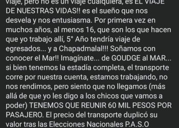 Estudiantes de la escuela El Nevado quieren conocer el mar, tienen el alojamiento pago y necesitan ayuda para el transporte