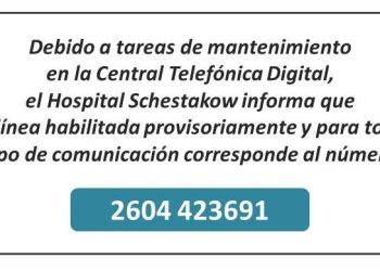 Hospital Schestakow: línea telefónica provisoria