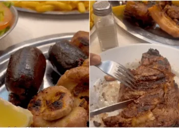Fue a restaurante , comió parrilla libre con bebida y postre incluidos, y asombró a todo el mundo por lo  que pagó