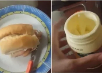 Intentó mejorar su sándwich con un poco de mayonesa, pero cometió un error inexplicable