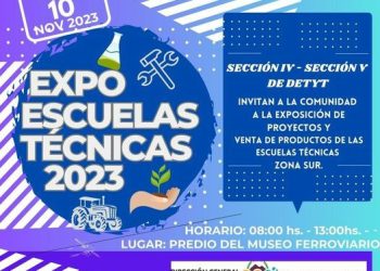 Invitan a la exposición de trabajos de Escuelas Técnicas que se realizará hoy en la explanada del ferrocarril