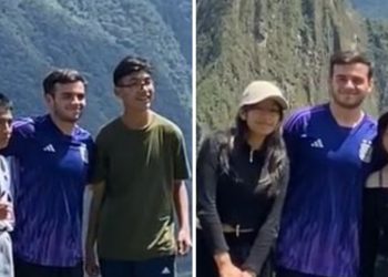 Un joven visitó Machu Picchu con la camiseta de la Selección Argentina y se volvió viral en las redes