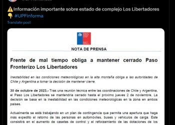 Paso Cristo Redentor: “Estamos trabajando para descomprimir, pero los pronósticos no lo permiten”