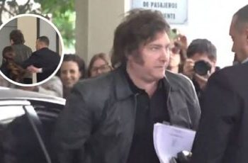 Una nena de 13 años le quiso regalar una flor a Javier Milei y la seguridad se lo impidió