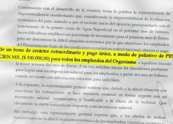 Irrigación decidió darle un bono de 100 mil pesos a todos sus empleados
