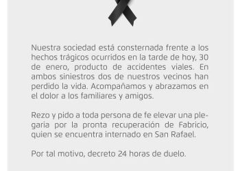 24 horas de duelo en General Alvear por los dos siniestros fatales