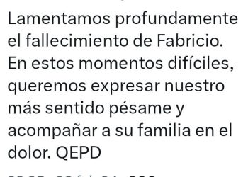 Profundo pesar en Alvear por la muerte de Fabricio Guasco
