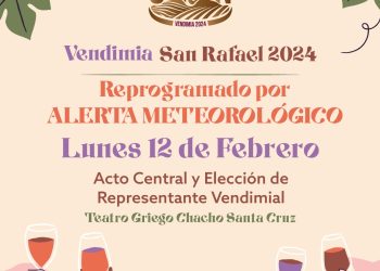 Por reiterados pronósticos de mal tiempo, la Vendimia de San Rafael se reprogramó para el próximo lunes 12