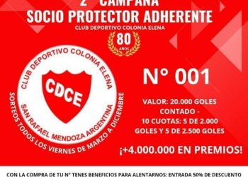 El Club Deportivo Colonia Elena desarrolla su 2ª campaña de socio-protector adherente