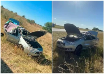 Una familia mendocina volcó en Bolívar: un muerto y cuatro heridos