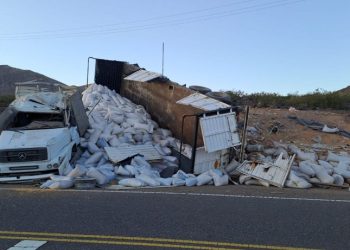Malargüe: volcó un camión con forraje