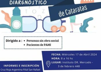 Cruz Roja y el Instituto Dr. Mercado: llevarán adelante una jornada gratuita de detección de cataratas