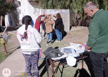 Alumnos de la escuela “El Nevado” de Goudge trabajan en un homenaje a Malvinas