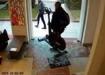 No va a llegar muy lejos: se robó una bicicleta fija y quedó registrado en video