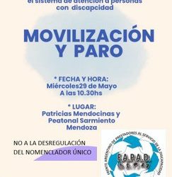 Hoy se realiza una protesta de familiares de discapacitados y prestadores para evitar la desregulación de la atención