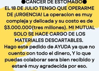 Una sanrafaelina solicita ayuda para poder operarse y continuar su tratamiento contra el cáncer