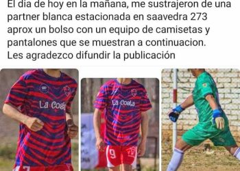 Le sustrajeron las camisetas y pantalones al Club Las Malvinas