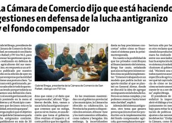 Fe de erratas sobre entrevista al Presidente de la Cámara de Comercio
