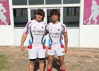 Nelson Arias y Santiago Landi en el seleccionado mendocino M16 de rugby