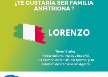 Buscan una “familia anfitriona” para un estudiante italiano de intercambio de AFS