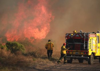 Quieren saber como avanza la obra de la nueva base de incendios forestales en Monte Comán