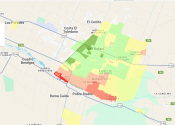 Isla del Río Diamante, El Molino y Punta del Diamante registran los niveles socioeconómicos más bajos de San Rafael