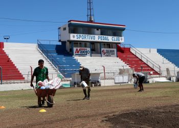Pedal comenzó con los trabajos del sembrado de su cancha