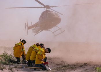La Base de Monte Comán sumó un helicóptero y un “reservorio colapsable” para combatir incendios