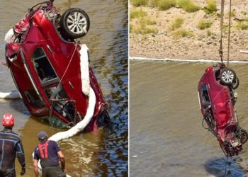 Otra tragedia en el país: un jubilado perdió el control de su auto, cayó a un dique y murió