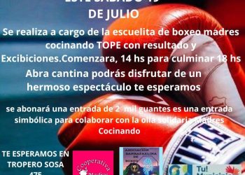 La organización “Madres cocinando” invita a verla modalidad boxística de “Hacer tope”
