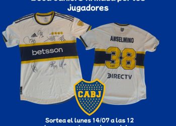 El Club de Leones sortea una camiseta de Boca firmada por los jugadores para recaudar fondos solidarios