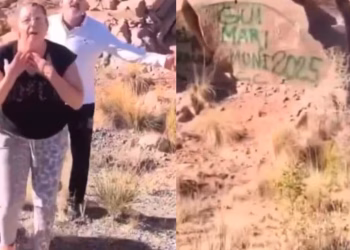 Los turistas que hicieron graffitis en un dique de Mendoza pagaron una multa de más de $2 millones