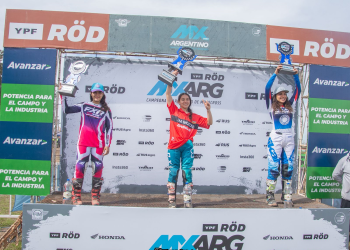 Podio de Micaela Gallardo en el Campeonato Argentino de motocross