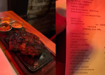 Fue a una reconocida parrilla de Argentina, pidió ojo de bife, gin tonic y flan: mostró el ticket final y sorprendió a todos