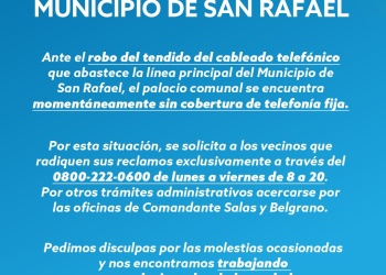Robo de cables deja sin teléfono fijo al municipio de San Rafael