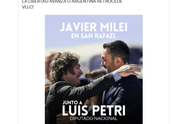 El presidente Milei posteó en sus redes una imagen anunciando su visita a San Rafael