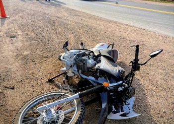 Siniestro vial con un motociclista lesionado en Goudge