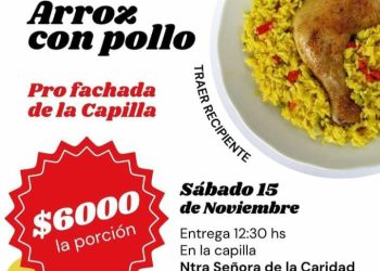 Venta de arroz con pollo para recaudar fondos que se destinarán a mejoras en la capilla Nuestra Señora de la Caridad