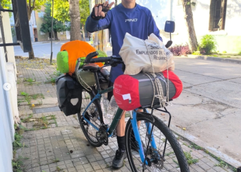 Aventurero en dos ruedas: Leandro viaja en bici de Rosario a Chile y pasó por San Rafael