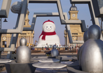 China finalizó la construcción del muñeco de nieve más grande del mundo