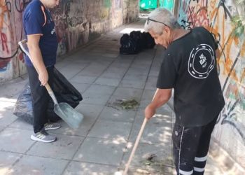 Hubo un importante operativo de limpieza en el barrio Unimev