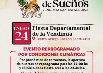 Por cuestiones climáticas se retrasa el inicio del Acto Central de la Vendimia departamental