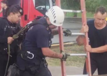 Rescataron a cuatro nenes durante el temporal en Mendoza: se cayeron a un canal y los bomberos le salvaron la vida